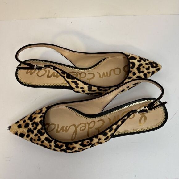 Sam Edelman Bianka Slingback Pump Heels Cheetah Print Designer Adjustable Womens - Picture 7 of 9